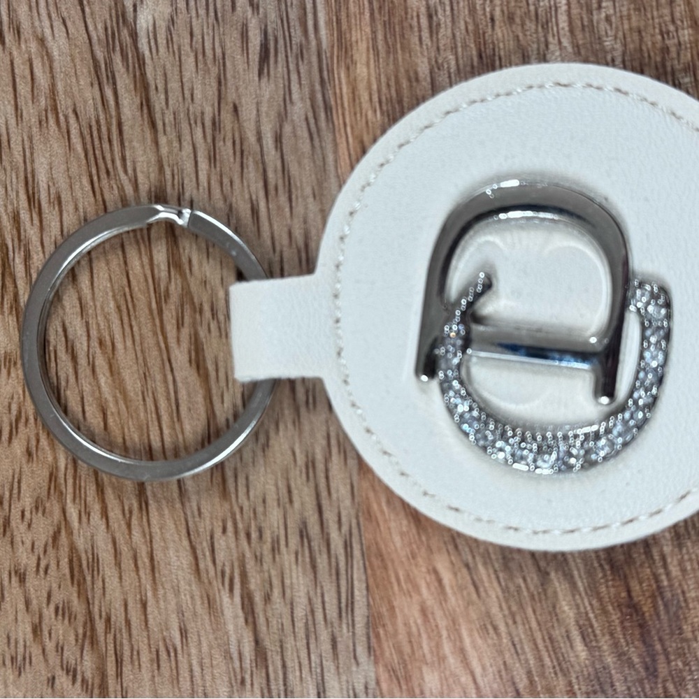 Elegant White and Silver Keychain